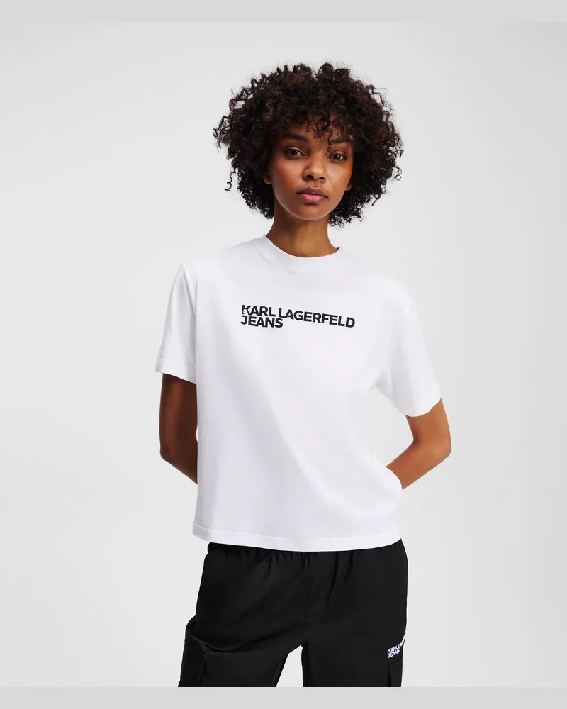 Karl Lagerfeld T-shirt Mit Logo, Frau, Weiss, Größe Weiss