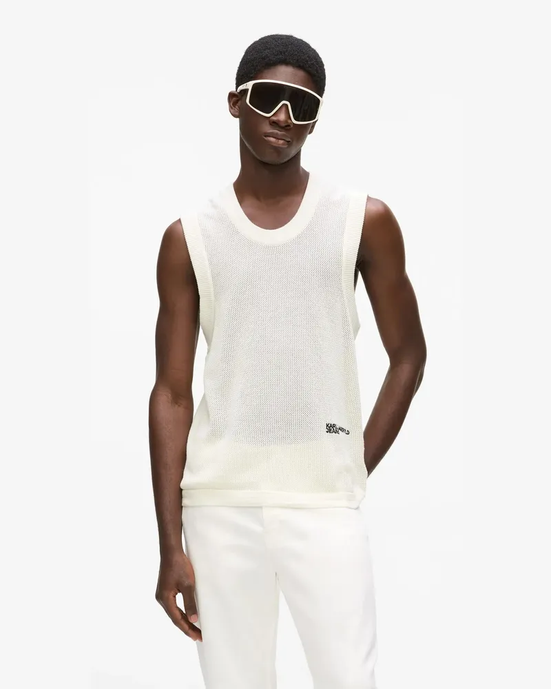 Karl Lagerfeld Strick-tanktop, Herren, Weiss, Größe Weiss
