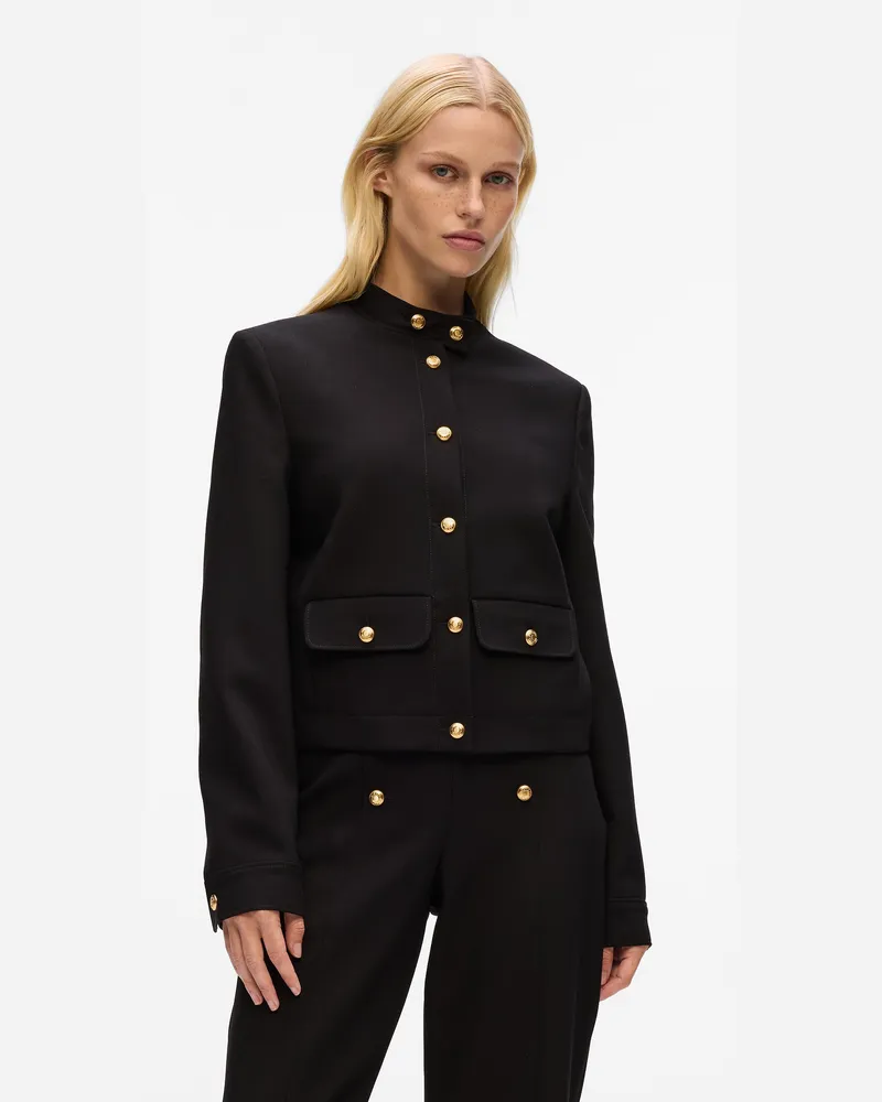 Karl Lagerfeld Karl Dna-jacke Mit Knopfdetail, Damen, Schwarz, Größe Schwarz