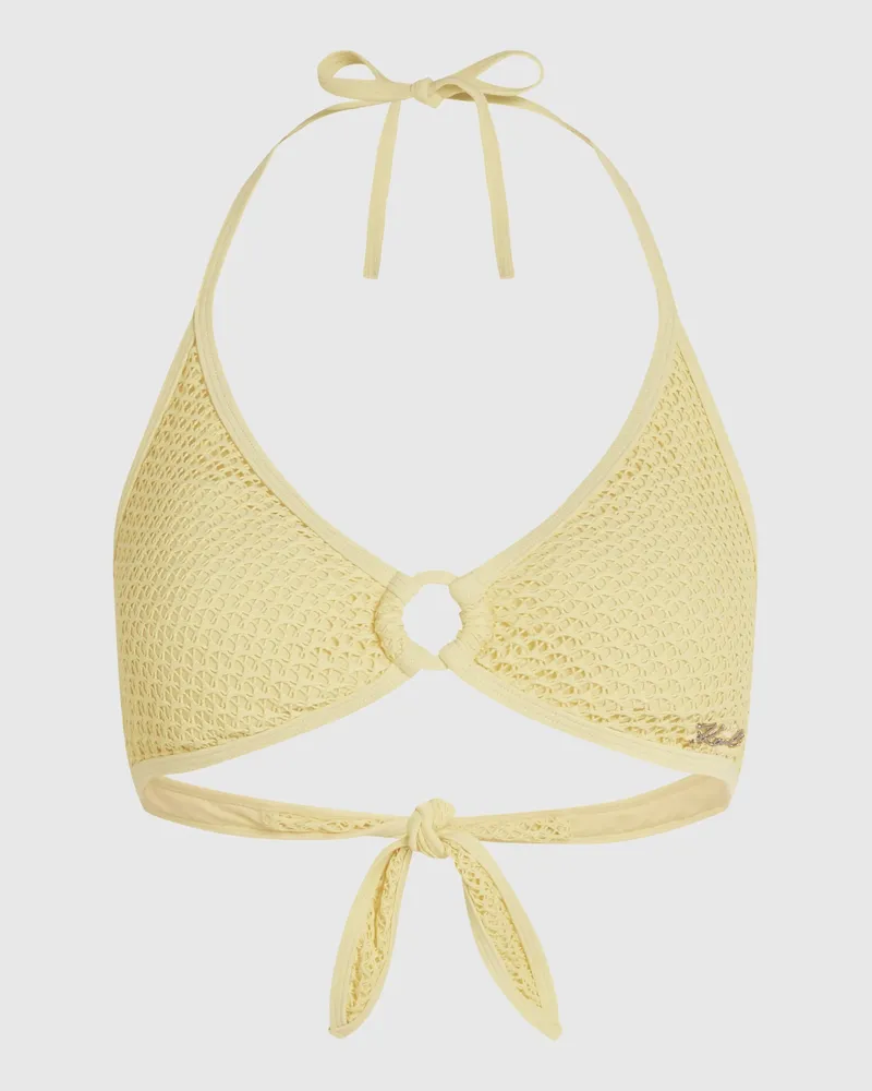 Karl Lagerfeld Gehäkeltes Triangel-bikinioberteil, Damen, Tiefer Wald, Größe Tiefer
