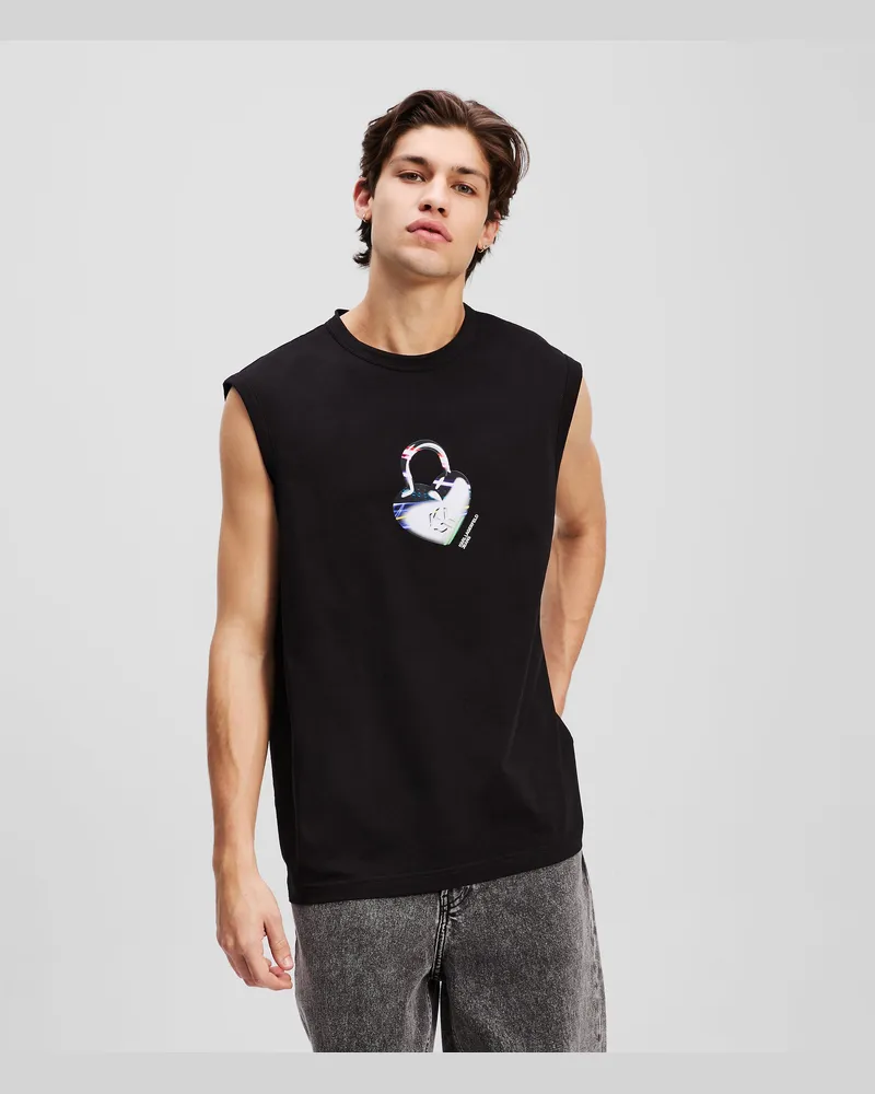 Karl Lagerfeld Tanktop „love Unlocked“, Herren, Schwarz, Größe Schwarz