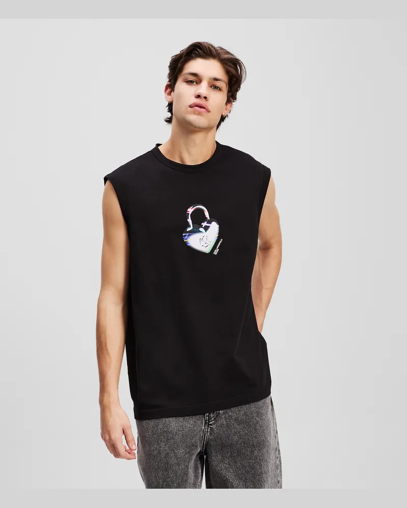 Karl Lagerfeld Tanktop „love Unlocked“, Mann, Schwarz, Größe Schwarz
