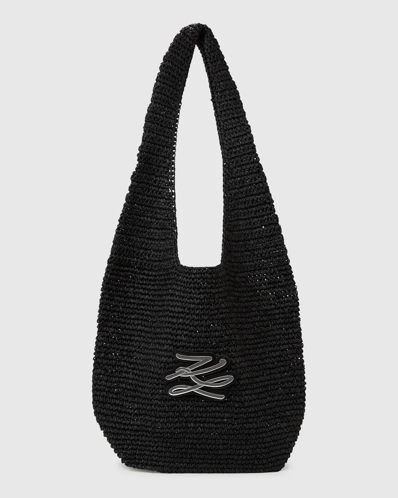 Karl Lagerfeld K/autograph Gehäkelte Hobo-tasche, Damen, Schwarz, Größe Schwarz