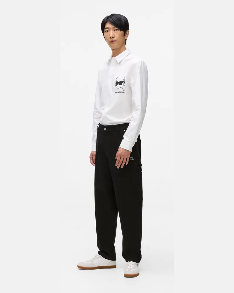 Karl Lagerfeld Ikon-canvas-hosen, Herren, Schwarz, Größe Schwarz