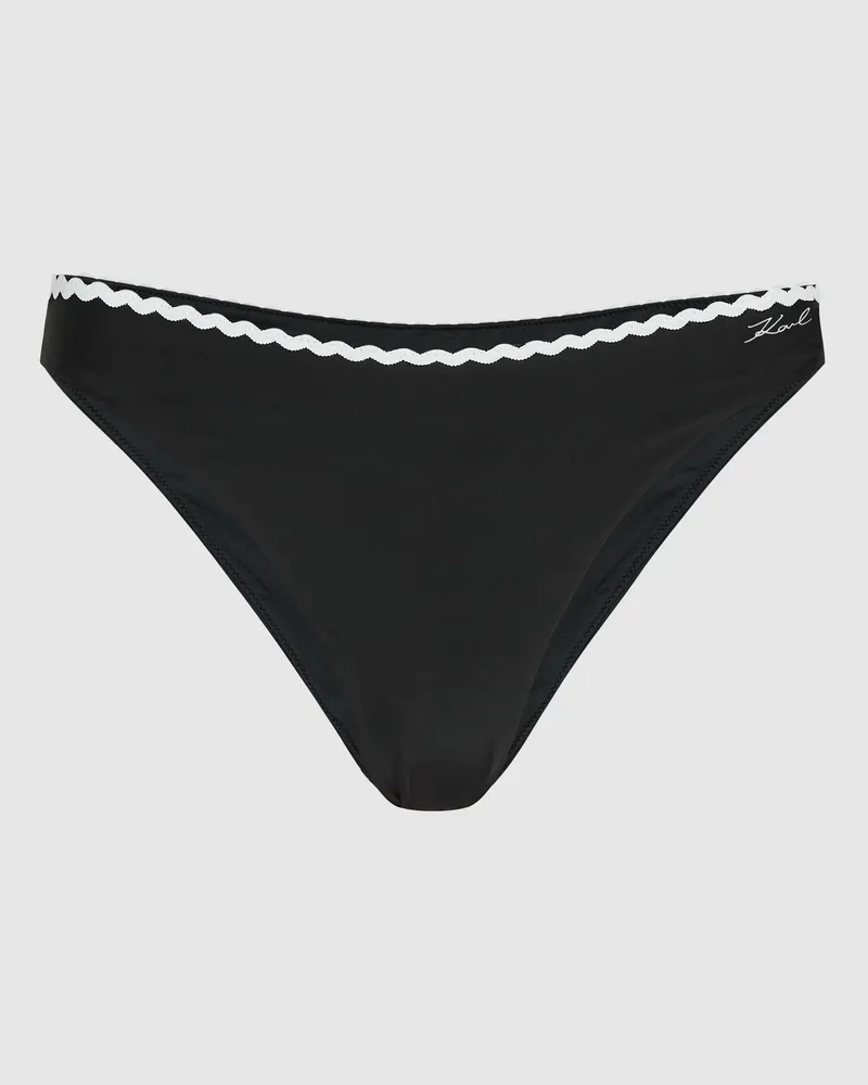Karl Lagerfeld Bikinihöschen Mit Muscheldesign, Damen, Schwarz, Größe Schwarz