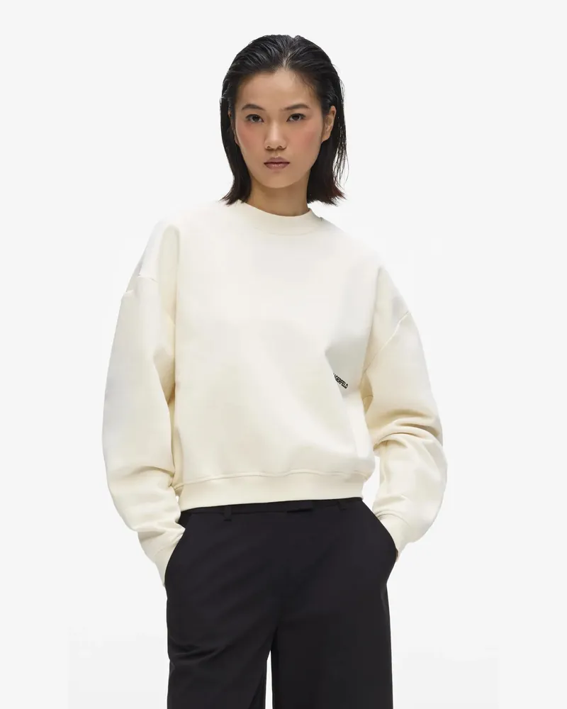 Karl Lagerfeld Kastiges Sweatshirt Mit Karl-zitat, Damen, Reiher, Größe Reiher