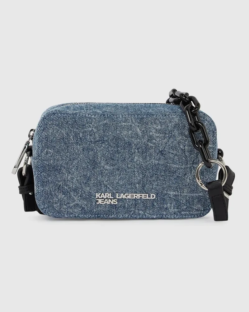Karl Lagerfeld Denim-kameratasche Mit Kette, Damen, Gewaschenes Mittelblau, Größe Gewaschenes