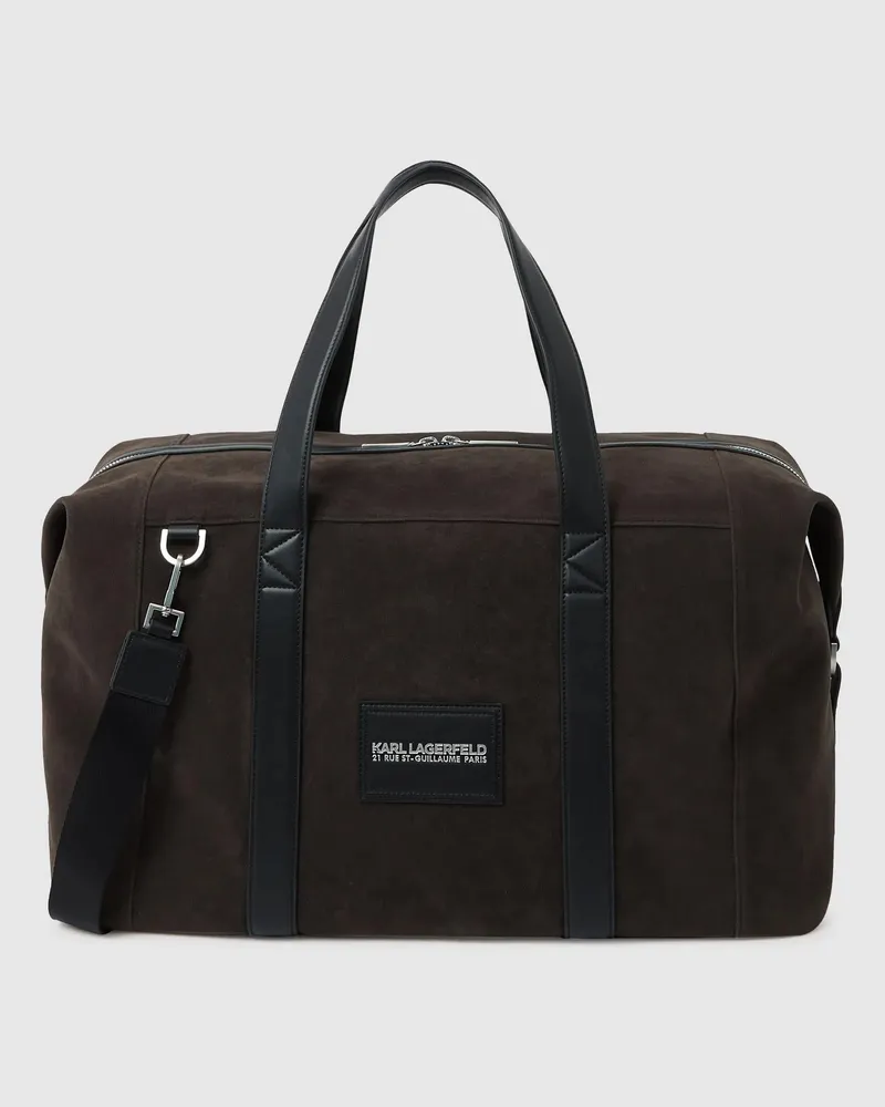 Karl Lagerfeld K/traveller Weekender-tasche Aus Wildlederimitat, Herren, Fudge, Größe Fudge