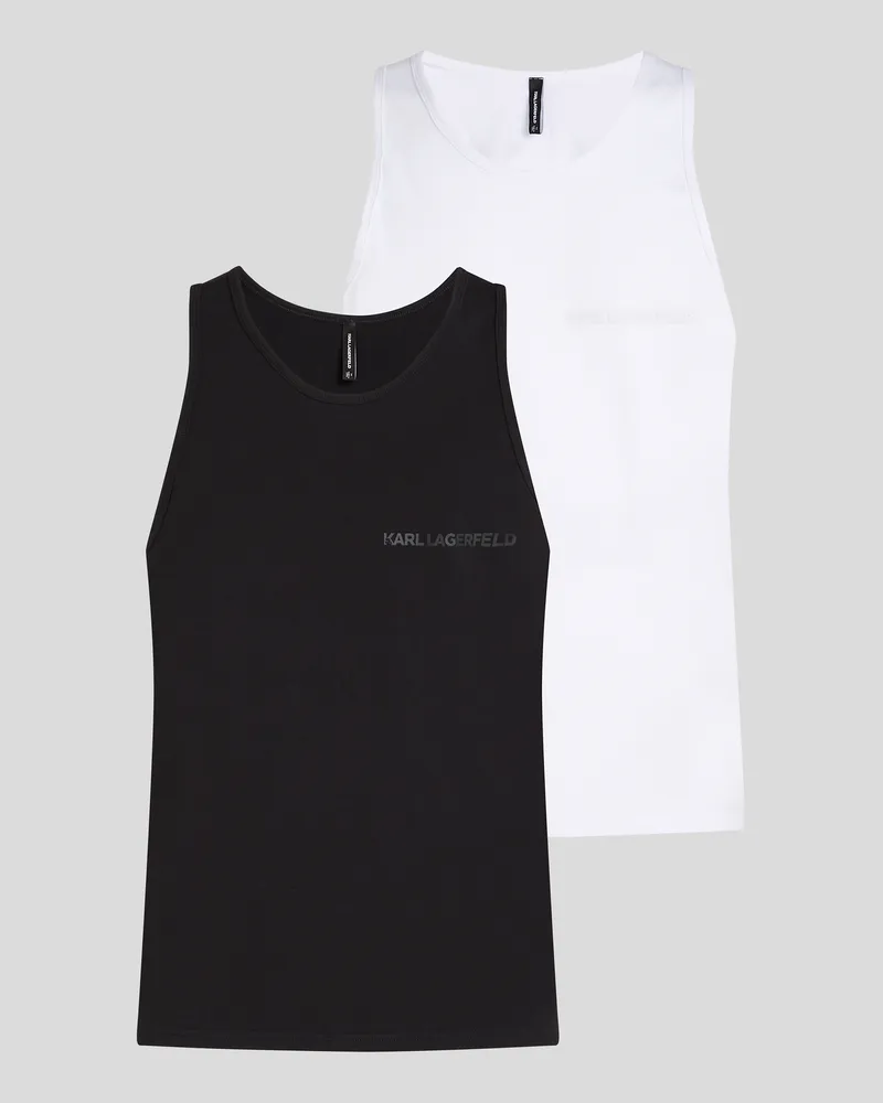 Karl Lagerfeld Logo-tanktop – 2er-set, Mann, Weiss/Schwarz, Größe Weiss