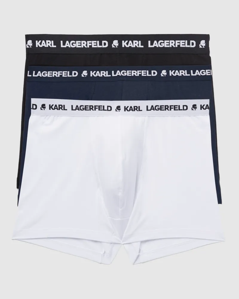Karl Lagerfeld Monochrome Boxershorts Mit Logo – 3er-pack, Herren, Schwarz/weiss/navy, Größe: Xs Schwarz
