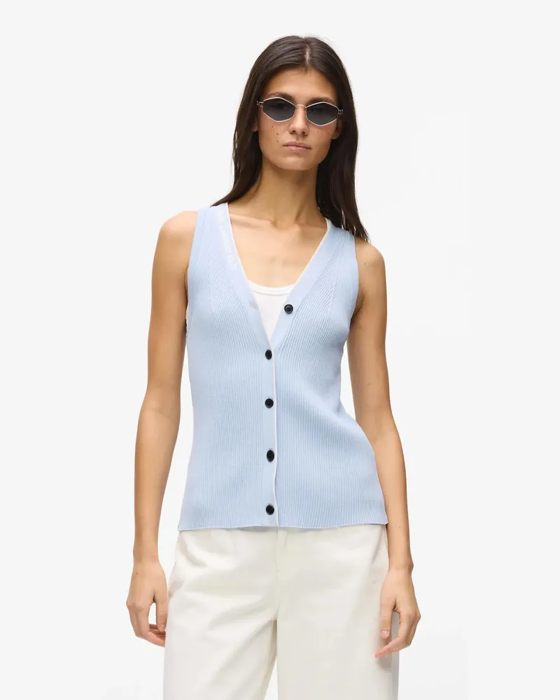Karl Lagerfeld Stricktop Mit Logo Und V-ausschnitt, Damen, Kentucky Blau-purpur, Größe Kentucky