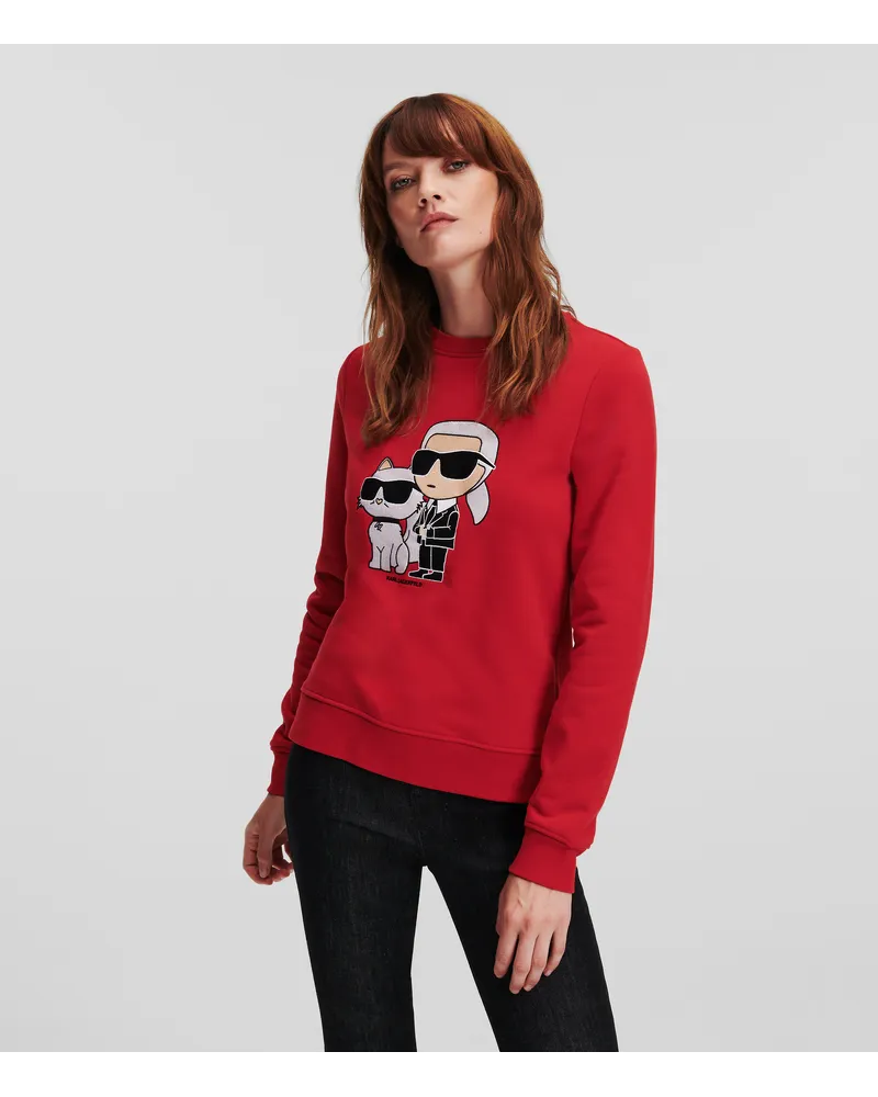 Karl Lagerfeld Karl ikonik Karl-&-choupette-sweatshirt, Frau, Chili-pfeffer Chili-pfeffer