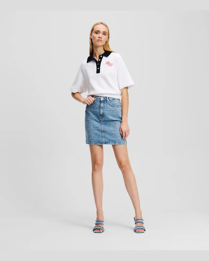 Karl Lagerfeld Patchwork-denim-rock, Frau, Patchwork Blau, Größe Patchwork
