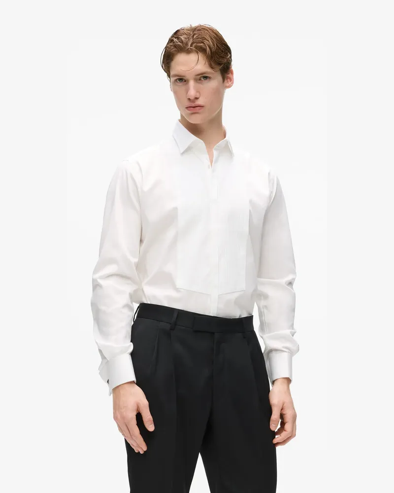 Karl Lagerfeld Kl Studio Hemd Aus Schurwolle, Herren, Weiss, Größe Weiss