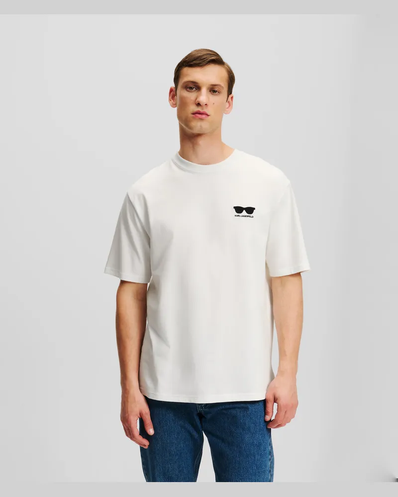 Karl Lagerfeld T-shirt Mit Sonnenbrille, Herren, Cannoli Creme, Größe Cannoli