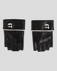 Karl Lagerfeld K/ikonik Fingerlose Handschuhe, Frau, Schwarz Schwarz