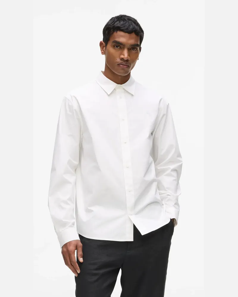 Karl Lagerfeld Kameo Klassisches Baumwollhemd, Male, Weiss, Size White