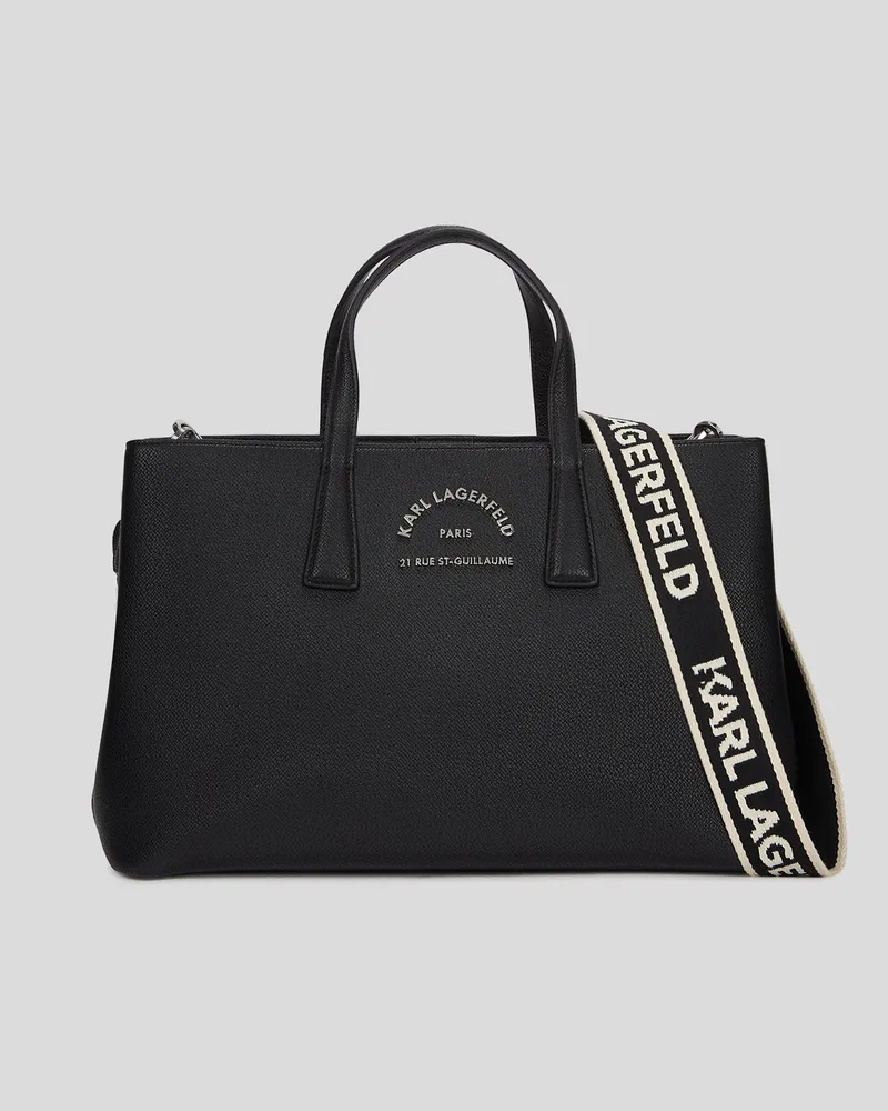 Karl Lagerfeld Rue St-guillaume Metall-satchel-bag, Damen, Schwarz, Größe Schwarz