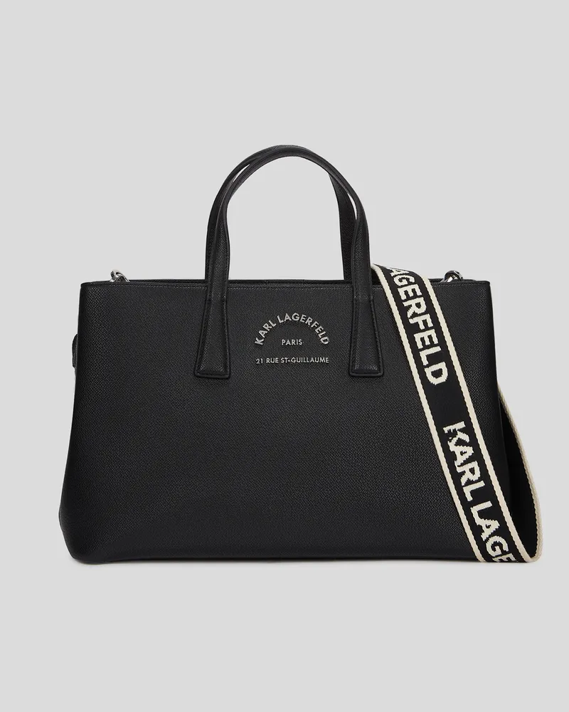 Karl Lagerfeld Rue St-guillaume Metall-satchel-bag, Frau, Schwarz, Größe Schwarz