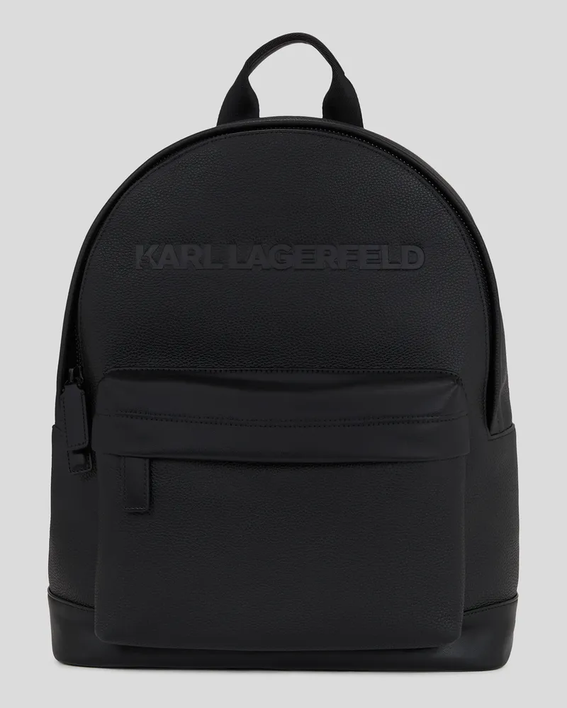 Karl Lagerfeld K/essential Rucksack Aus Leder, Mann, Schwarz, Größe Schwarz