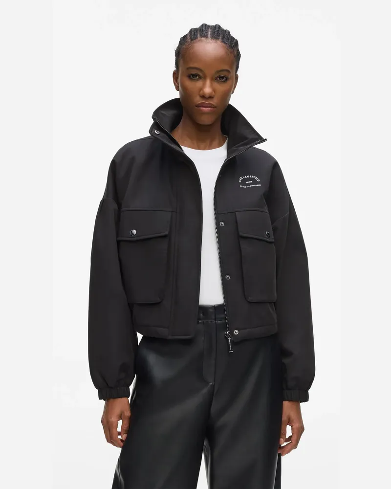 Karl Lagerfeld Kurze Rue St-guillaume-parkajacke, Damen, Schwarz, Größe Schwarz