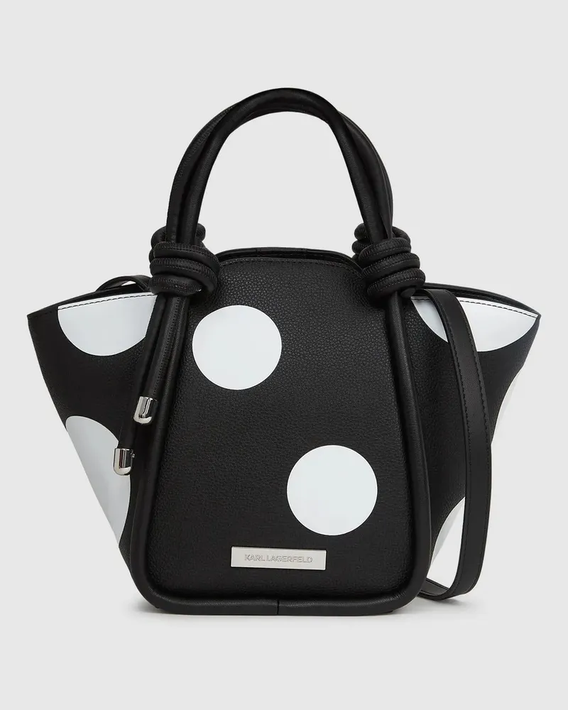 Karl Lagerfeld Ikon Pebble Tote Bag Mit Polka dots, Damen, Variable Schwarz-weiß-punkte, Größe Variable
