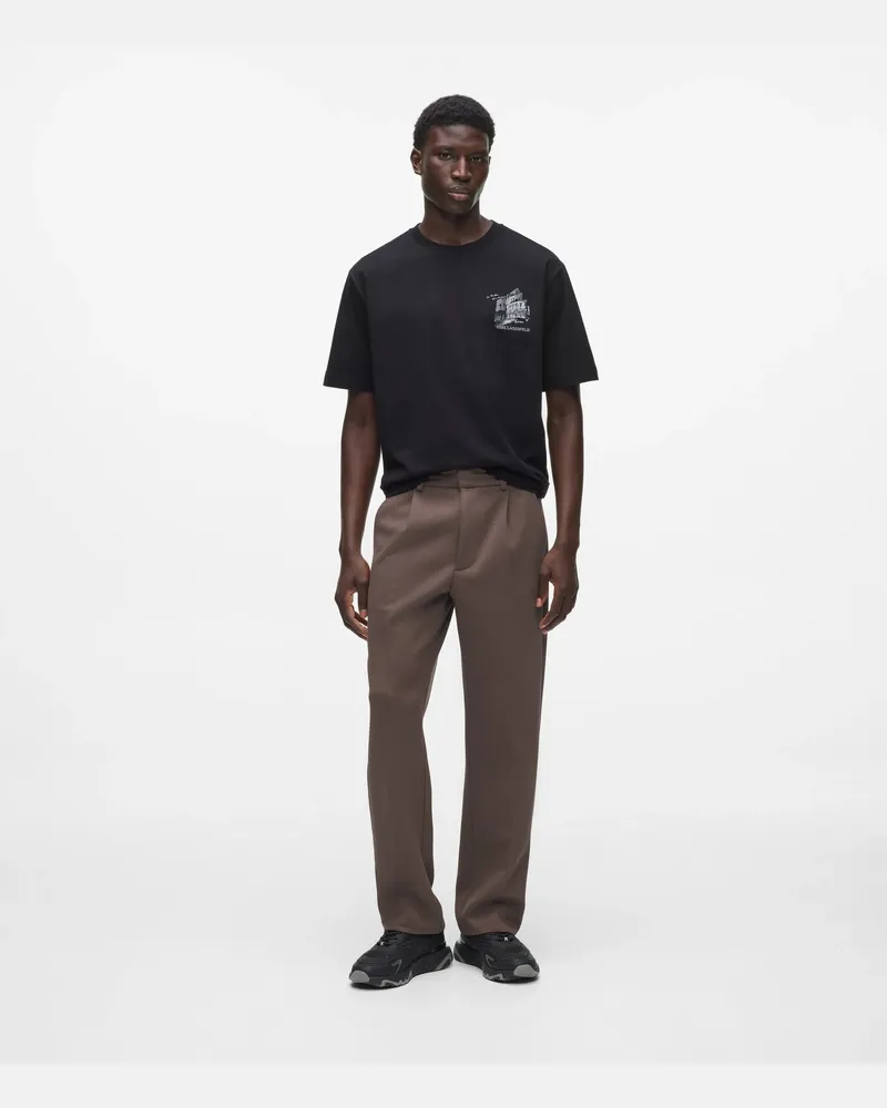 Karl Lagerfeld Kordelzughose Mit Falten, Male, Einkaufstasche, Size Brown