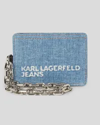 Karl Lagerfeld Klj kartenetui aus Denim, Frau, Hellblauer Marmor Hellblauer