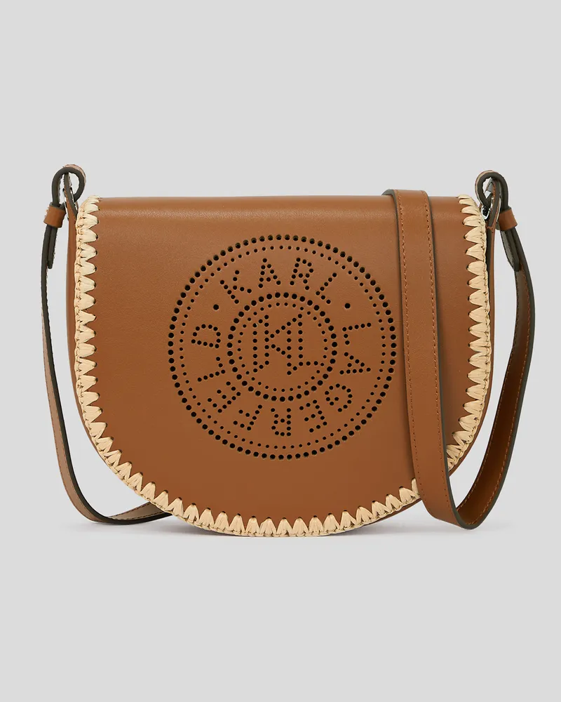 Karl Lagerfeld K/circle Satteltasche Mit Lochmuster, Frau, Naturbraun, Größe Naturbraun