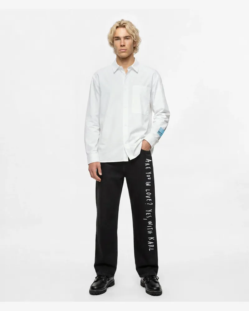Karl Lagerfeld Klj X Pietro Terzini Entspannte Jeans, Herren, Gewaschenes Schwarz, Größe Gewaschenes