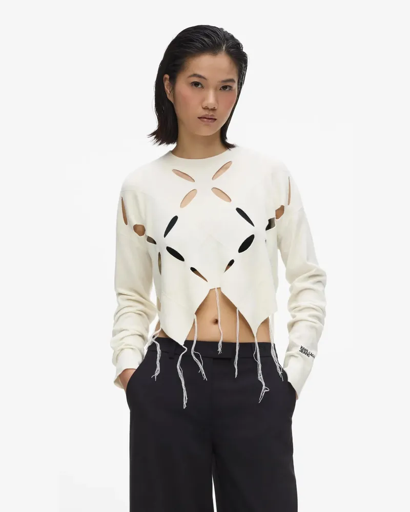 Karl Lagerfeld Stricktop Mit Argyle-muster Und Cut-outs, Damen, Reiher, Größe Reiher