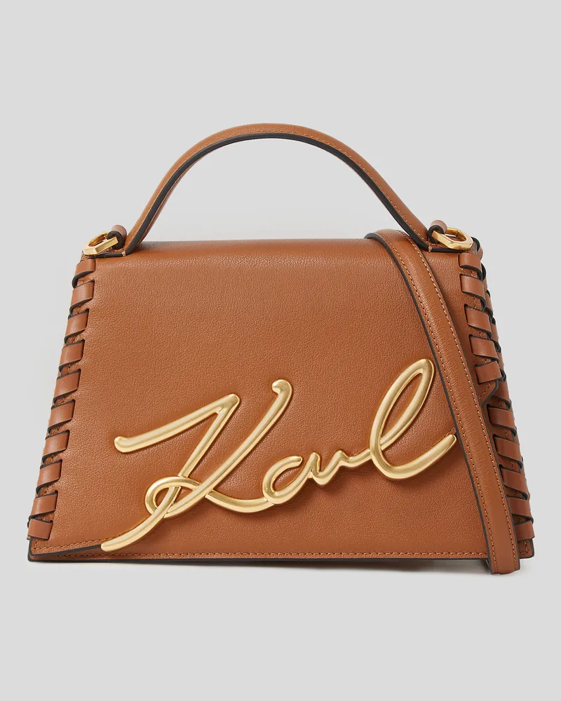 Karl Lagerfeld K/signature Mittelgrosse Umhängetasche, Frau, Dunkles Tan, Größe Dunkles