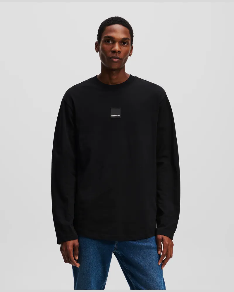 Karl Lagerfeld Langarm-t-shirt, Mann, Schwarz, Größe Schwarz
