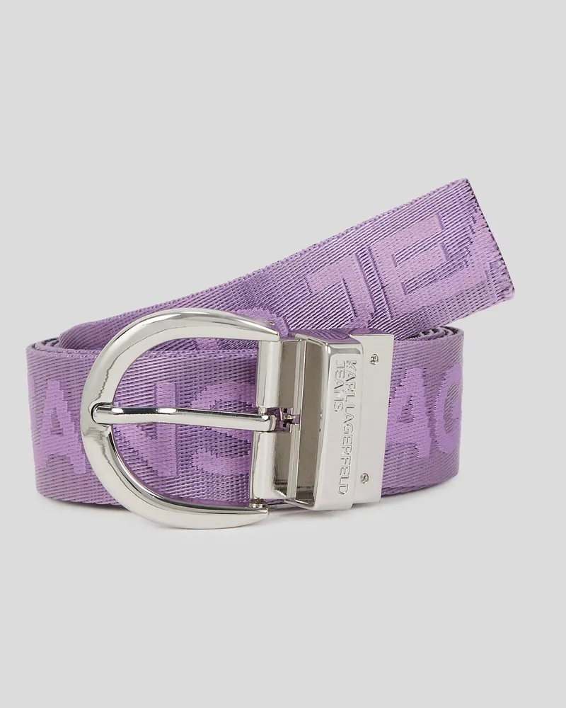 Karl Lagerfeld Wendbarer Gürtel Aus Gurtband, Damen, Lavendula, Größe: 65 Lavendula