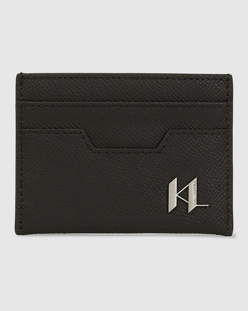 Karl Lagerfeld Kartenetui Aus Leder Mit K/monogram, Herren, Schwarz, Größe Schwarz