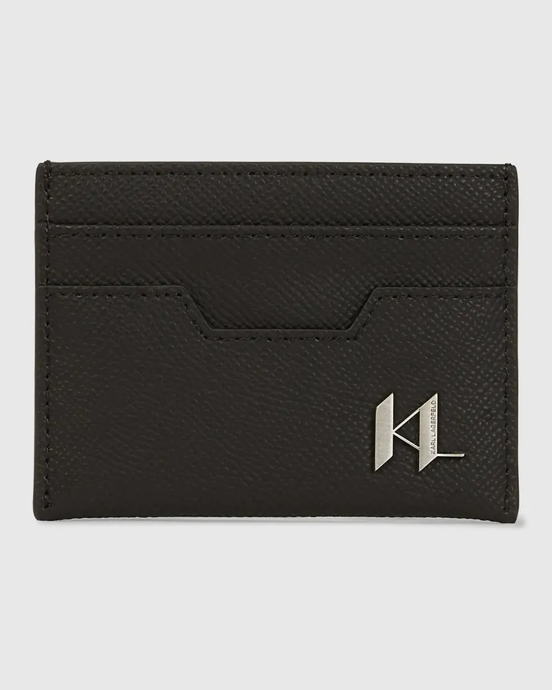Karl Lagerfeld Kartenetui Aus Leder Mit K/monogram, Herren, Schwarz, Größe Schwarz