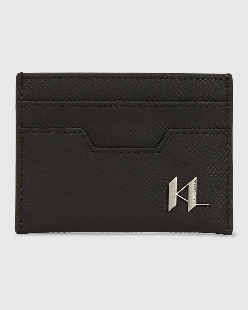 Karl Lagerfeld Kartenetui Aus Leder Mit K/monogram, Herren, Schwarz, Größe Schwarz