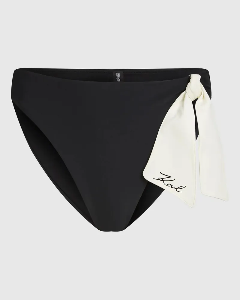Karl Lagerfeld Signature-bikinihose Mit Schleife, Damen, Schwarz, Größe Schwarz
