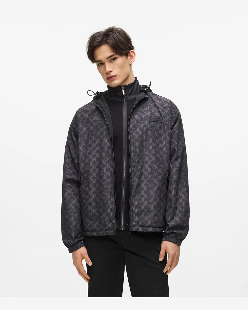 Karl Lagerfeld Wendbare Blousonjacke Mit Kapuze, Herren, Schwarz, Größe Schwarz