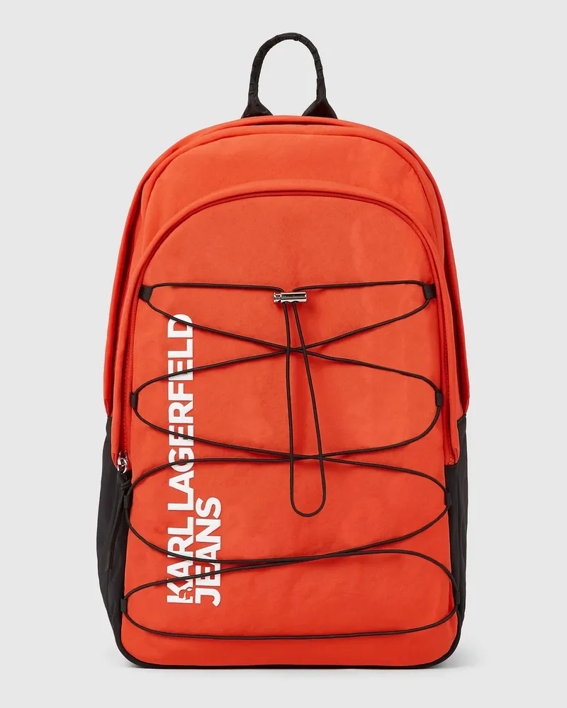 Karl Lagerfeld Rucksack Im Utility-stil Mit Kordelzug, Herren, Schwarze Streifen, Größe Schwarze