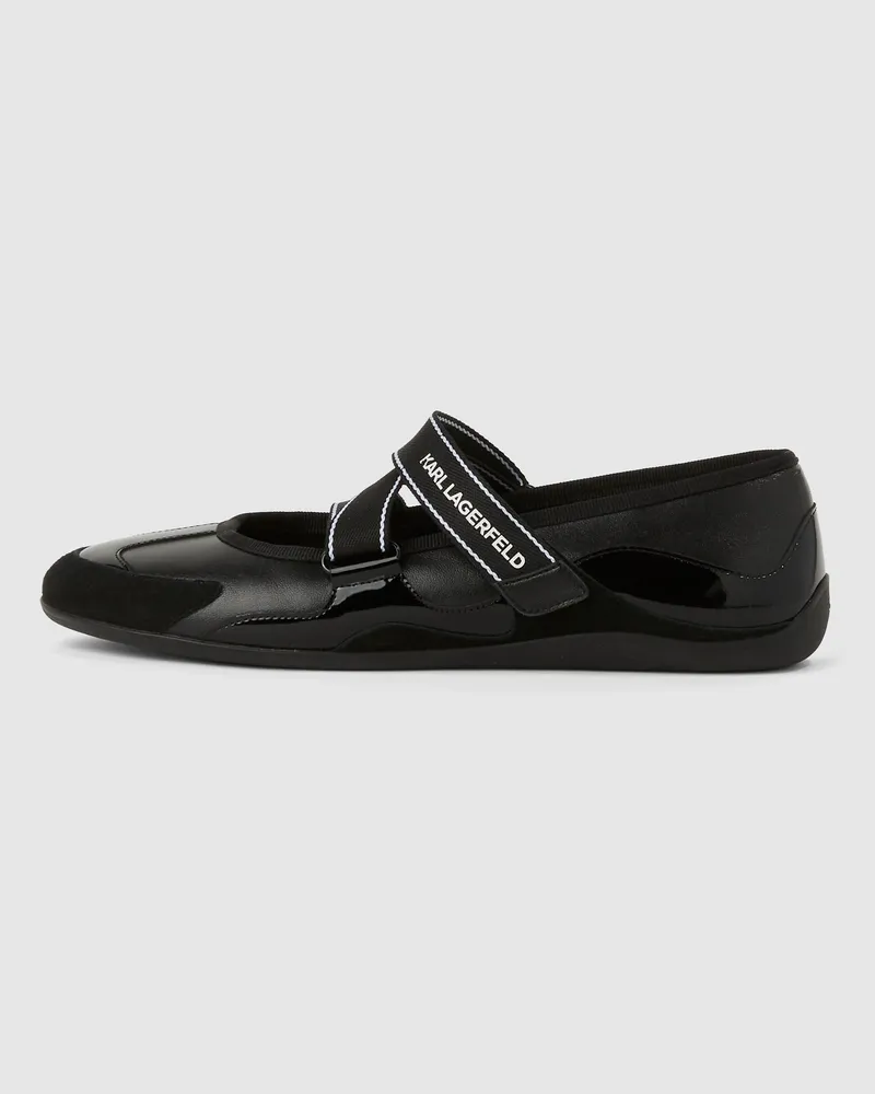 Karl Lagerfeld Altia Ballerinas Mit Gekreuzten Riemchen, Damen, Schwarz, Größe Schwarz