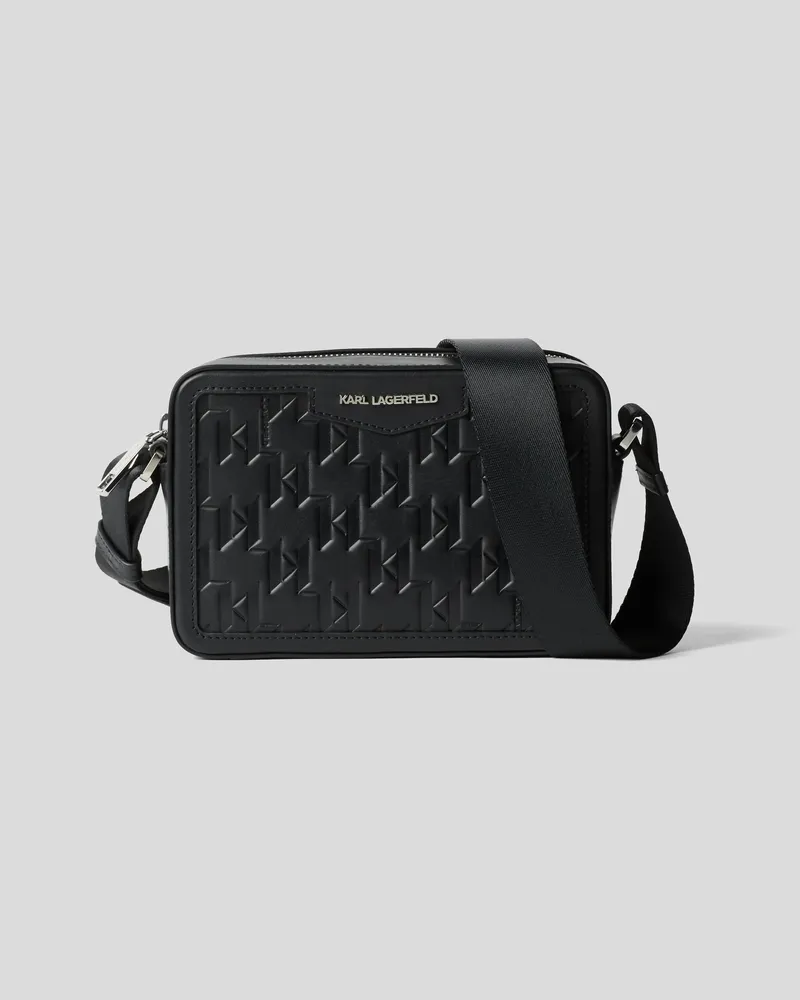 Karl Lagerfeld K/loom Kameratasche Aus Leder, Herren, Schwarz, Größe Schwarz