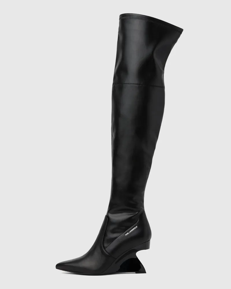 Karl Lagerfeld Waverly Overknee-stiefel, Damen, Verwaschenes Mittelblau, Größe Verwaschenes