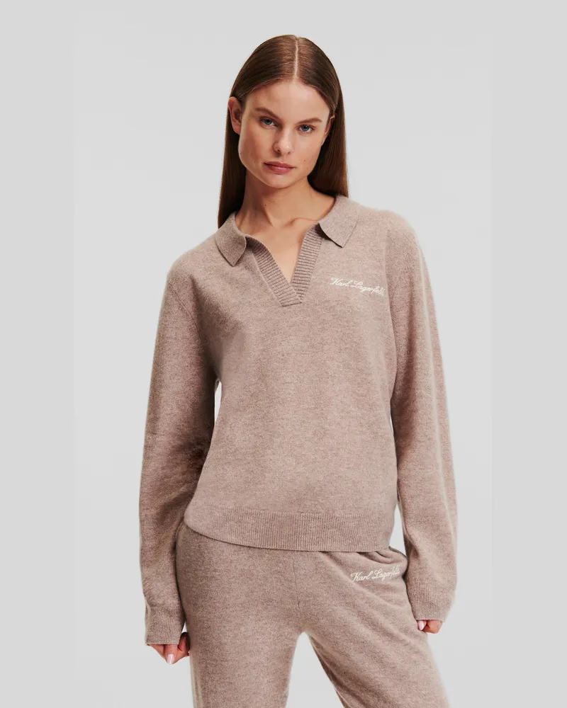 Karl Lagerfeld Hotel karl Pullover aus Kaschmir, Frau, Toast Beige Toast