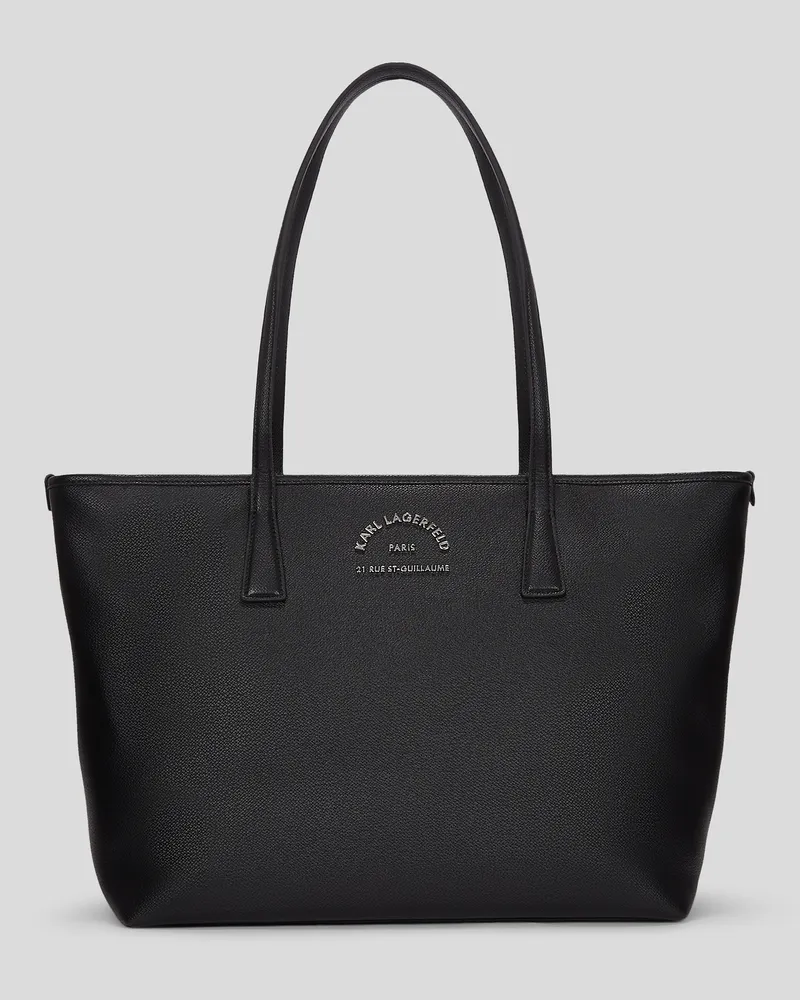 Karl Lagerfeld Rue St-guillaume Metall-tote-bag, Frau, Schwarz, Größe Schwarz
