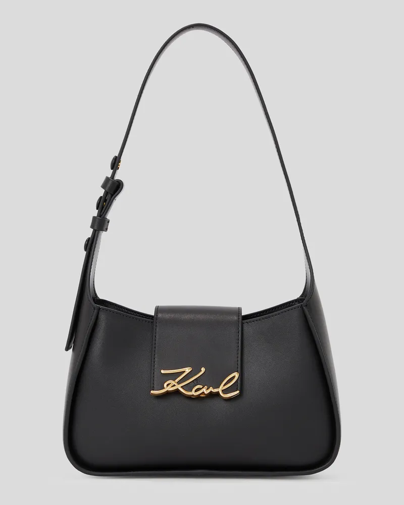 Karl Lagerfeld K/signature kleine Schultertasche, Frau, Schwarz/Gold, Größe Schwarz