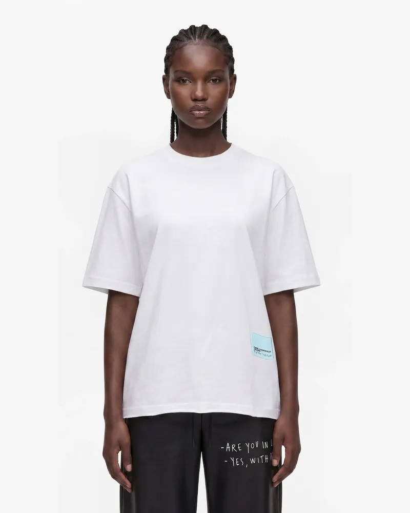 Karl Lagerfeld Lockeres Klj X Pietro Terzini T-shirt, Female, Weiss, Size White