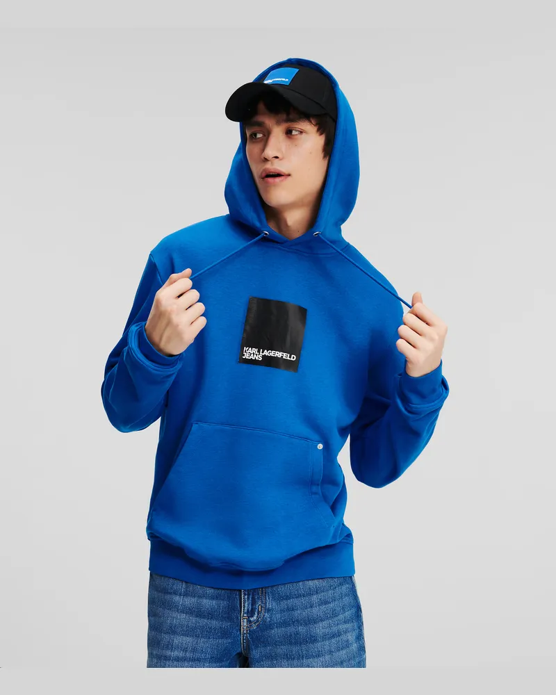 Karl Lagerfeld Klj kapuzenpullover Mit Box-logo, Mann, KLJ BLUE, Größe Klj