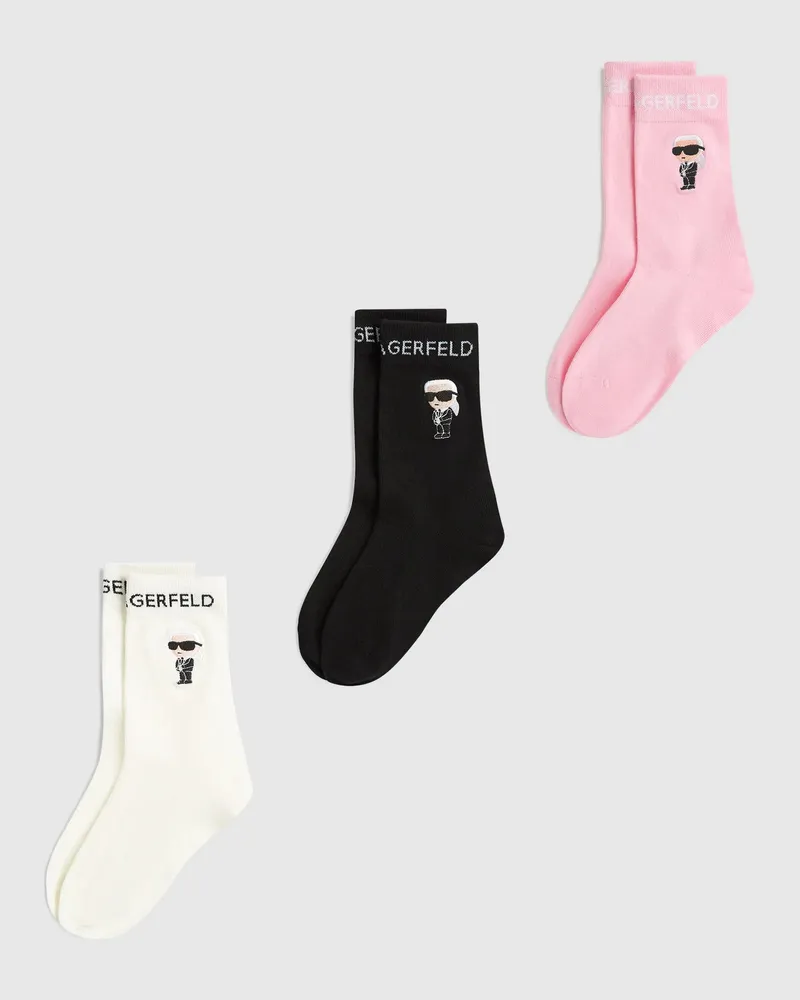 Karl Lagerfeld Ikon-socken – 3er-pack, Damen, Orchideenrauch, Größe Orchideenrauch