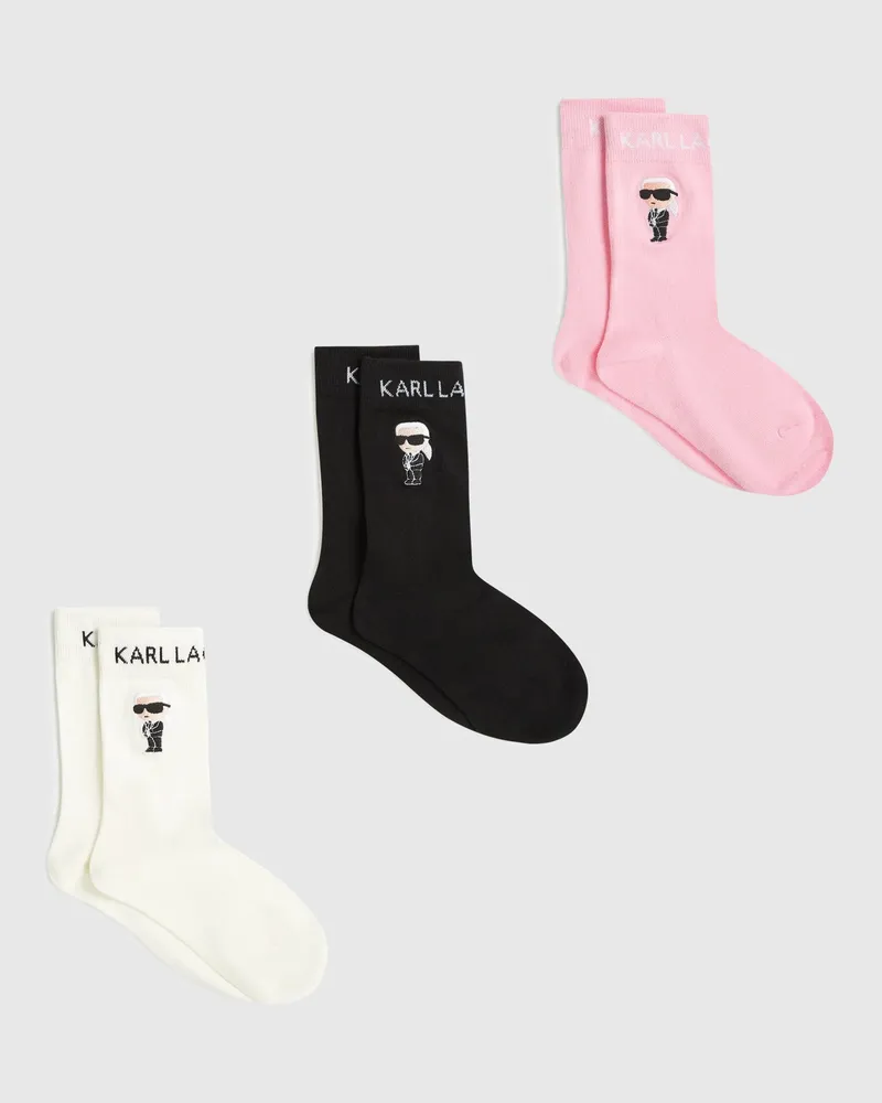 Karl Lagerfeld Ikon-socken – 3er-pack, Damen, Orchideenrauch, Größe Orchideenrauch